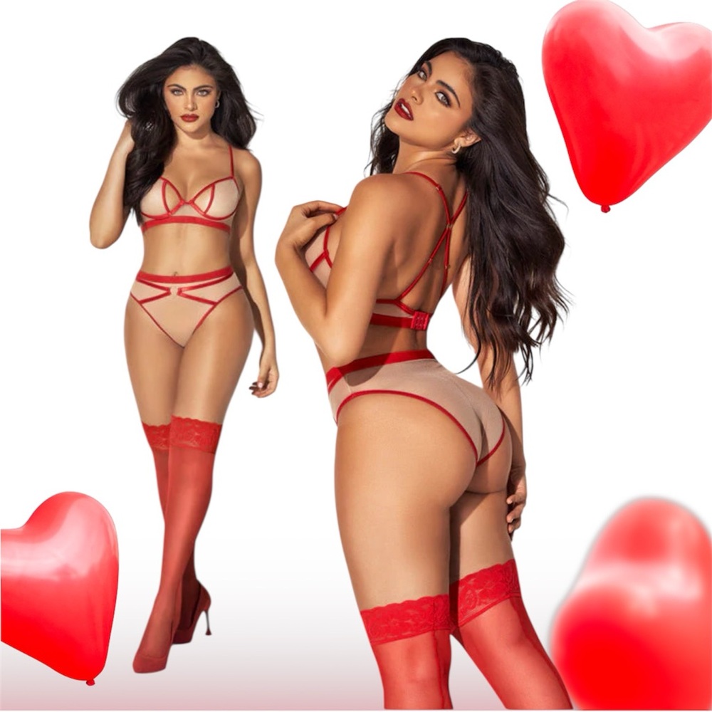 Lingerie Nude Heart 2pc Bra & Panty Set
